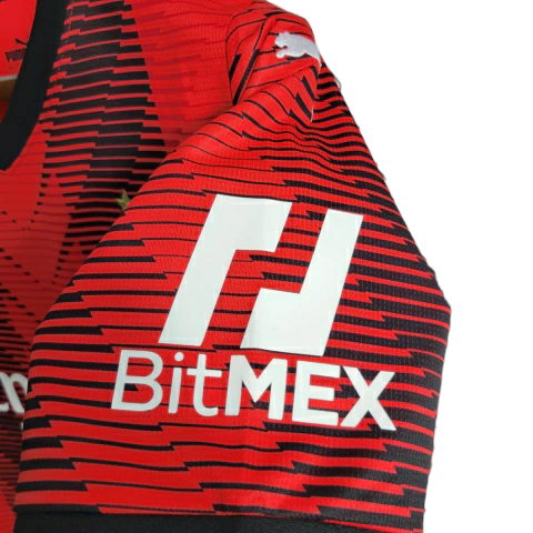 Camisa AC Milan I 23/24 - Torcedor Puma Masculina - Vermelha e preta
