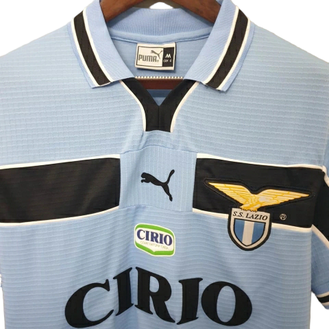 Camisa Retrô Lazio I 1999/2000 - Puma Masculina - Azul e preta