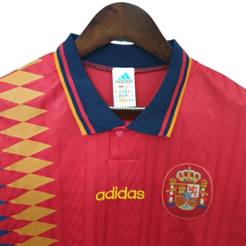 Camisa Retrô Seleção da Espanha I 1994 - Adidas Masculina - Vermelha