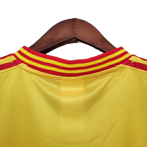 Camisa Retrô Colômbia I 1990 - Adidas Masculina - Amarela com detalhes em azul e vermelho