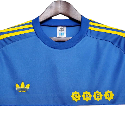 Camisa Retrô Boca Juniors 1981 - Adidas Masculina - Azul com detalhes em amarelo