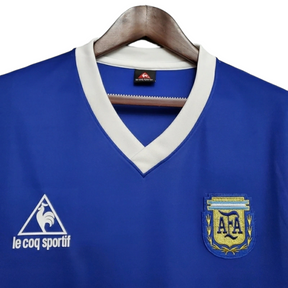 Camisa Retrô Seleção da Argentina II 1986 - Le Coq Sportif Masculina - Azul com detalhes em branco
