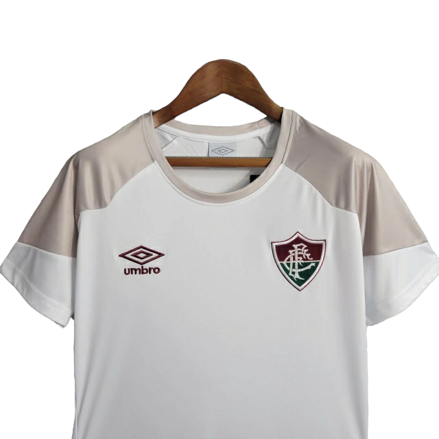 Camisa Fluminense Treino II 23/24 - Torcedor Umbro Feminina - Branca com detalhes cinza