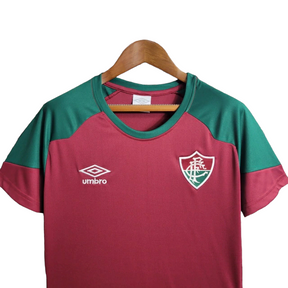Camisa Fluminense Treino I 23/24 - Torcedor Umbro Feminina - Tricolor com detalhes verde