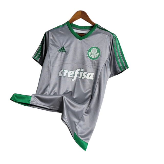 Camisa Retrô Palmeiras III 2015 - Masculina Puma - Cinza com detalhes em verde