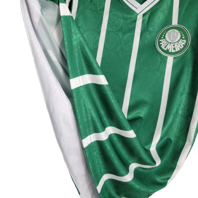 Camisa Palmeiras Retrô I 1993 Torcedor manga longa - Verde com listras em branco