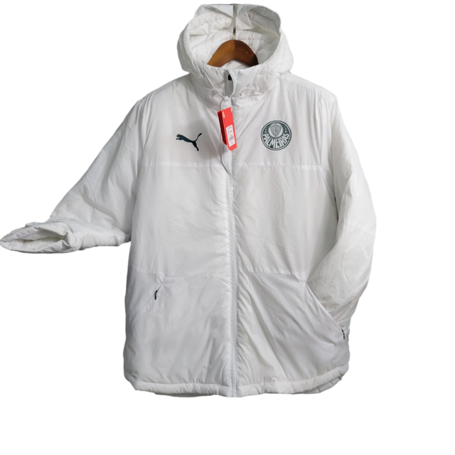 Jaqueta Corta-Vento Palmeiras 23/24 - Masculina Puma - Branca com detalhes em verde