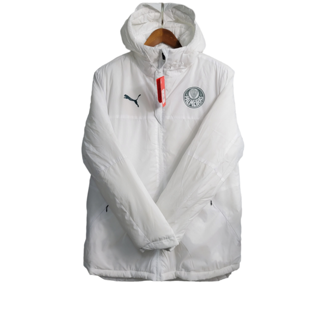 Jaqueta Corta-Vento Palmeiras 23/24 - Masculina Puma - Branca com detalhes em verde