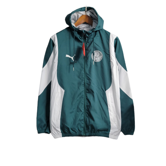 Jaqueta Corta-Vento Palmeiras 23/24 - Masculina Puma - Verde com detalhes em branco