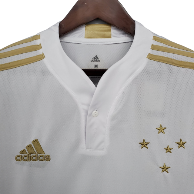 Camisa Cruzeiro II 21/22 Torcedor Masculina - Branca com detalhes em dourado