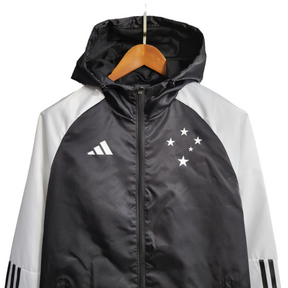 Jaqueta Corta-Vento Cruzeiro 23/24 - Masculina Adidas - Preta e branca