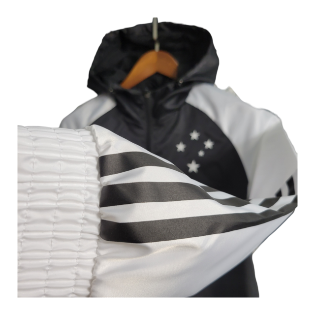 Jaqueta Corta-Vento Cruzeiro 23/24 - Masculina Adidas - Preta e branca