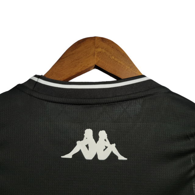 Camisa Regata Vasco da Gama preta moda urbana - Kappa Torcedor Masculino - Preta com detalhe em Branco e vermelho