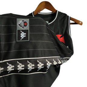 Camisa Regata Vasco da Gama preta moda urbana - Kappa Torcedor Masculino - Preta com detalhe em Branco e vermelho