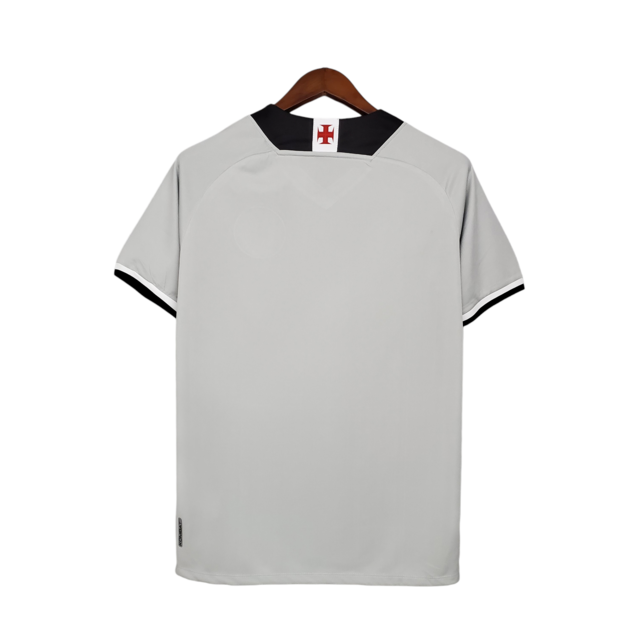 Camisa Vasco da Gama III 21/22 Kappa Torcedor Masculino - Cinza com faixas em preto e branco