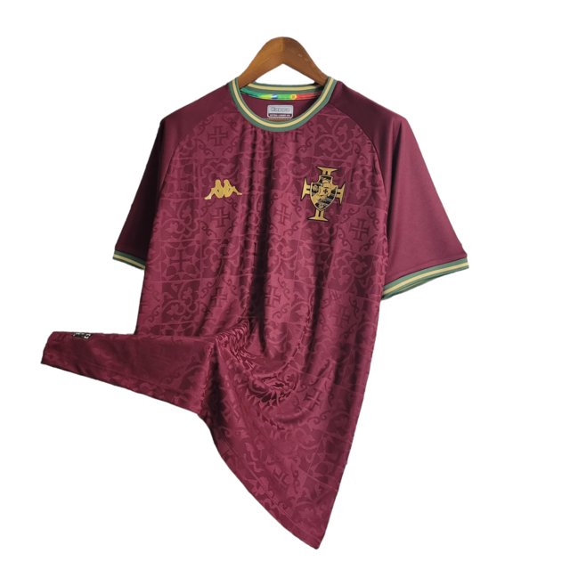 Camisa Vasco da Gama Edição Especial 22/23 Kappa Torcedor Masculino - Vinho com detalhes em dourado verde e amarelo