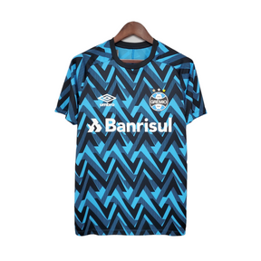 Camisa Grêmio Treino 21/22 - Torcedor Umbro Masculina -Azul com detalhes em tons pretos e azul escuro