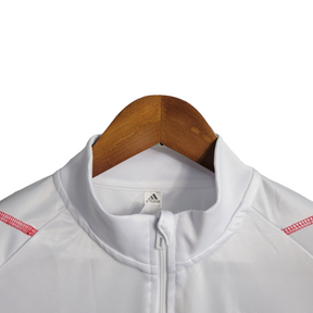 Jaqueta Corta-Vento São Paulo 23/24 Masculina Adidas - Branca com detalhes em preto e vermelho