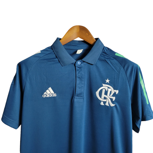 Camisa Flamengo Polo Treino 21/22 Masculina Adidas Torcedor - Verde com detalhes em branco