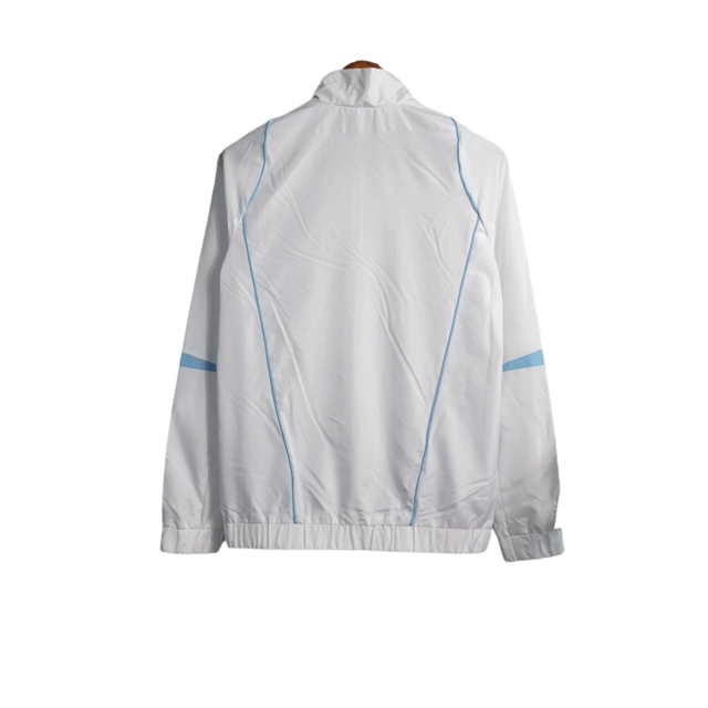 Jaqueta Corta-Vento Flamengo 23/24 Masculina Adidas - Branca com detalhes em preto e azul