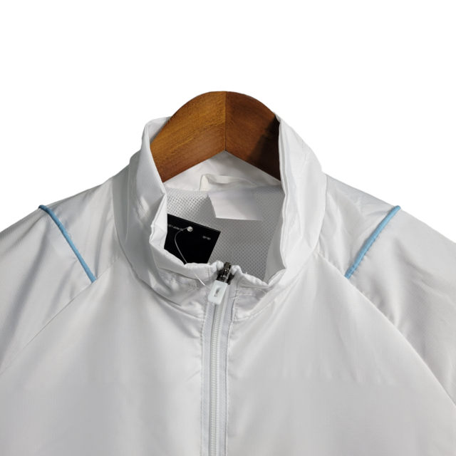 Jaqueta Corta-Vento Flamengo 23/24 Masculina Adidas - Branca com detalhes em preto e azul