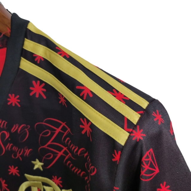 Camisa Flamengo Edição Especial 23/24Torcedor Masculina - Vermelho com detalhes em preto e dourado