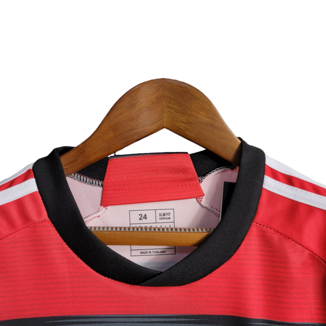 Kit Infatil Flamengo I 23/24 Adidas - Vermelho com detalhes em preto