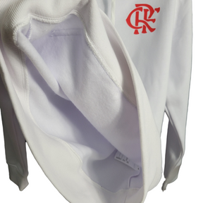 Jaqueta Corta-Vento Flamengo 23/24 Masculina Adidas - Branco com detalhes em vermelho