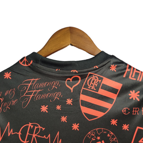Camisa Flamengo III Pré Jogo 22/23 Adidas Feminina - Vermelha com detalhes em preto