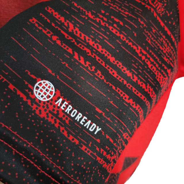 Camisa Flamengo I 23/24 - Torcedor Adidas Masculina - Vermelha com detalhes em preto e branco