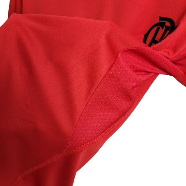 Camisa Flamengo Treino 23/24 Torcedor Adidas Masculina - Vermelha com detalhes em preto