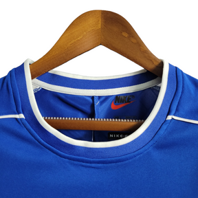 Camisa Seleção Brasileiro II Retrô 1998 Nike Torcedor Masculina - Azul com detalhes em branco