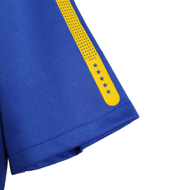Camisa Seleção Brasileira II Retrô 2010 Nike Torcedor Masculina - Azul com detalhes em amarelo