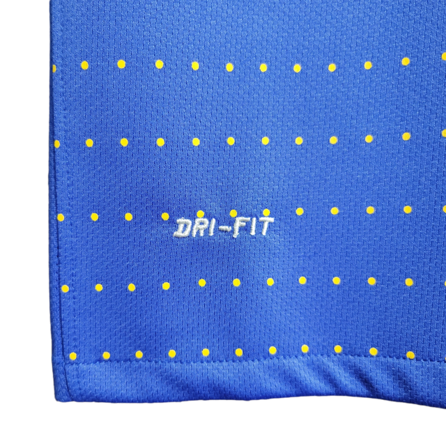 Camisa Seleção Brasileira II Retrô 2010 Nike Torcedor Masculina - Azul com detalhes em amarelo