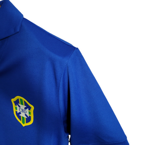 Camisa Seleção Brasileira Retrô II 57/62 Torcedor Masculina - Azul com detalhes no brasão da CBD