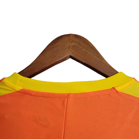 Camisa Retrô Seleção Brasileira Goleiro 1998 - Torcedor Nike Masculina - Laranja com detalhes em amarelo