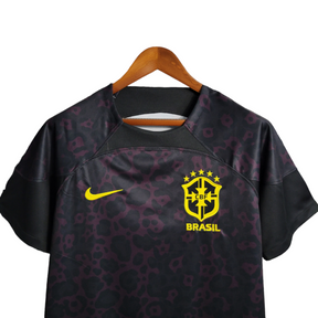 Camisa Goleiro Seleção Brasileira 22/23 Nike Torcedor Masculina - Preta com detalhes em amarelo
