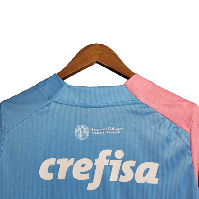 Camisa Palmeiras Edição Comemorativa - Torcedor Puma Masculina - Rosa e azul com detalhes em branco