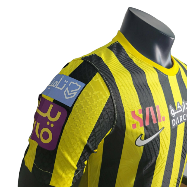 Camisa Al-Ittihad II 23/24 - Jogador Nike Masculina - Amarela com detalhes preto e branco