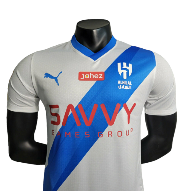 Camisa Al Hilal II 23/24 - Jogador Puma Masculina - Branca com detalhes em azul