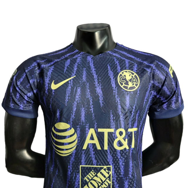 Camisa América do México II 22/23 - Jogador Nike Masculina - Azul com detalhes em amarelo