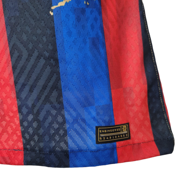 Camisa Barcelona Edição Especial 23/24 - Jogador Nike Masculina - Bege com detalhes azul e vermelho