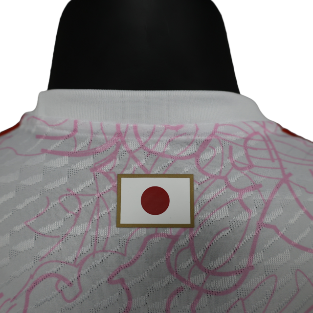 Camisa Seleção do Japão 23/24 - Jogador Adidas Masculina - Branca com detalhes em rosa