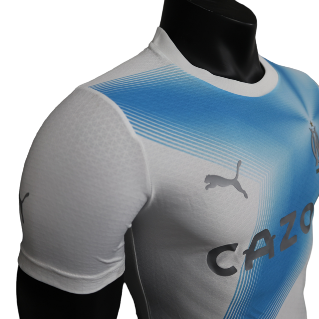 Camisa Olympique Marseille Edição Especial 23/24 - Jogador Puma Masculina - Branca com detalhes em azul
