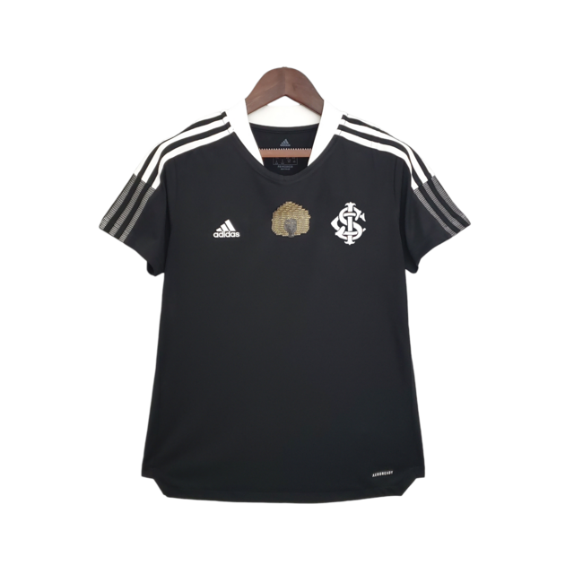 Camisa Internacional Edição Especial Consciência Negra 21/22 - Torcedor Adidas Feminina - Preta com detalhes em branco
