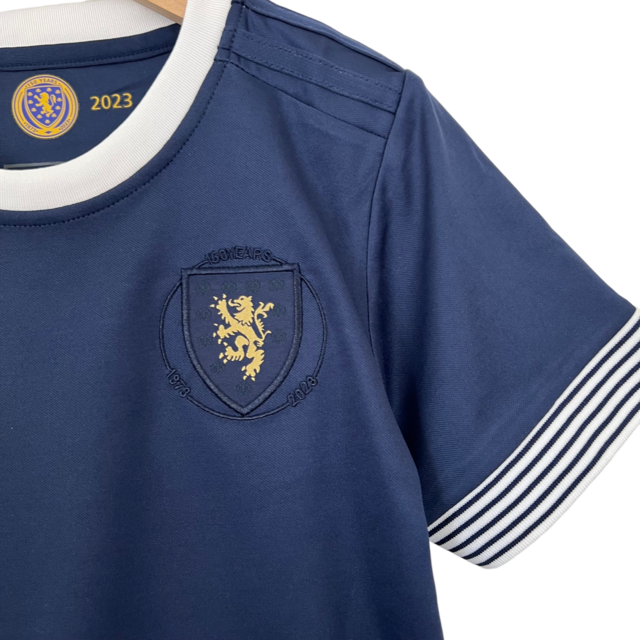 Kit Infantil Escócia Edição Especial Aniversario 150 anos Adidas 23/24 - Azul com detalhes em branco