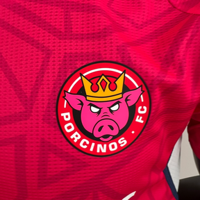 Camisa Porcinos I 23/24 - Jogador Adidas Masculina - Rosa com detalhes em branco