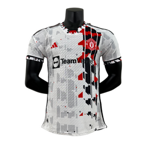 Camisa Manchester United Edição Especial 23/24 - Jogador Adidas Masculina - Branca com detalhes em preto e vermelho