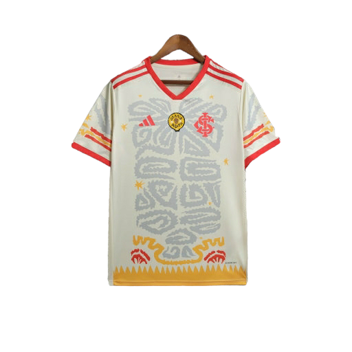 Camisa Internacional Edição Especial 23/24 - Torcedor Adidas Masculina - Branca com detalhes em vermelho e amarelo