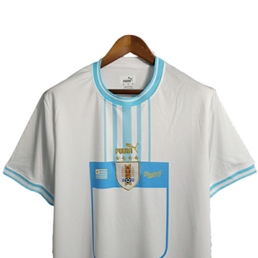 Camisa Seleção Uruguay II 22/23 - Torcedor Puma Masculina - Azul com detalhes em branco